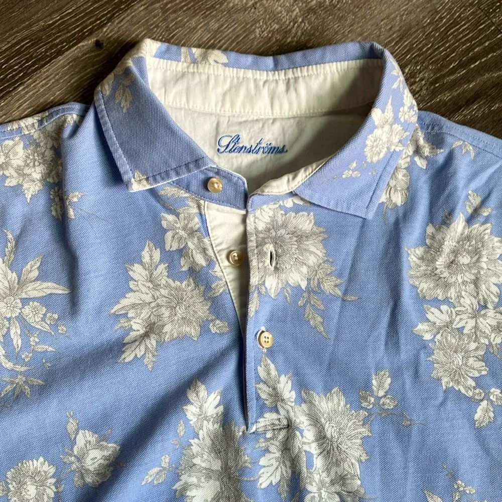 Stenstroms blue floral polo shirt - Picture 14 of 17